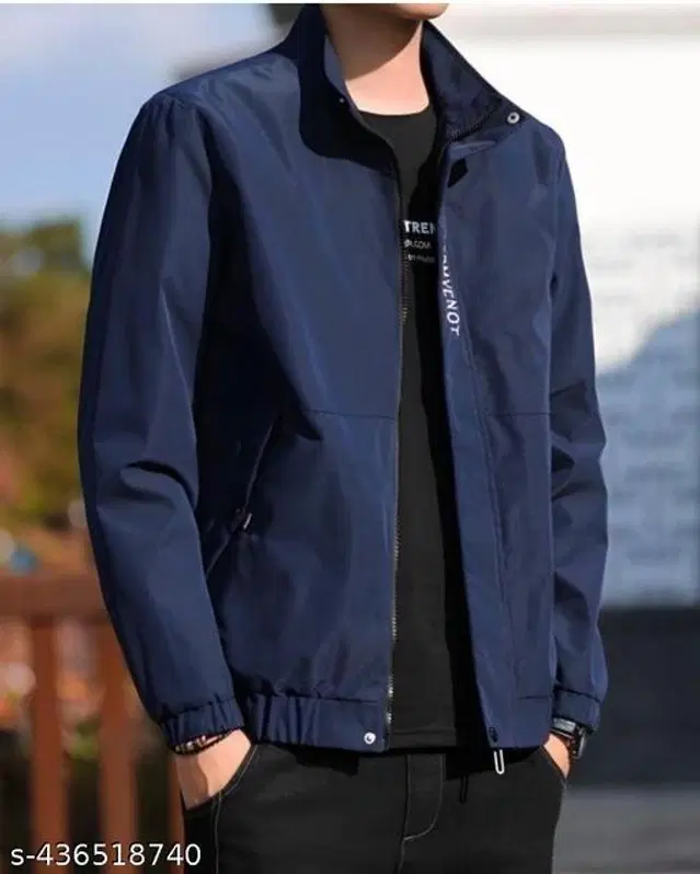 Nylon Jacket for Men (Blue, M)