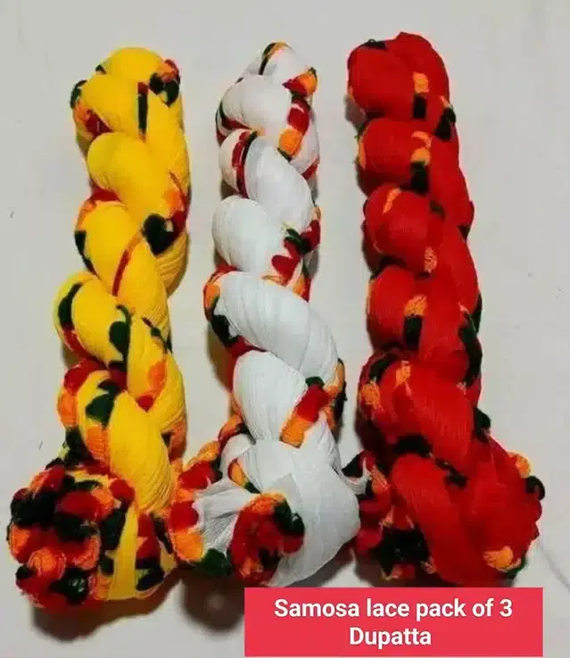 Cotton Blend Dupattas for Women & Girls, Pack of 3 (Multicolor)