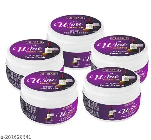 Dot Beauty Wine Facial Kit, 50 g, Pack of 5