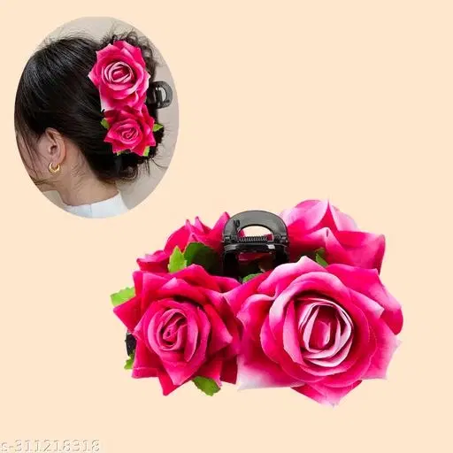 Designer Hair Pins for Women (Pink, 1 Pc)