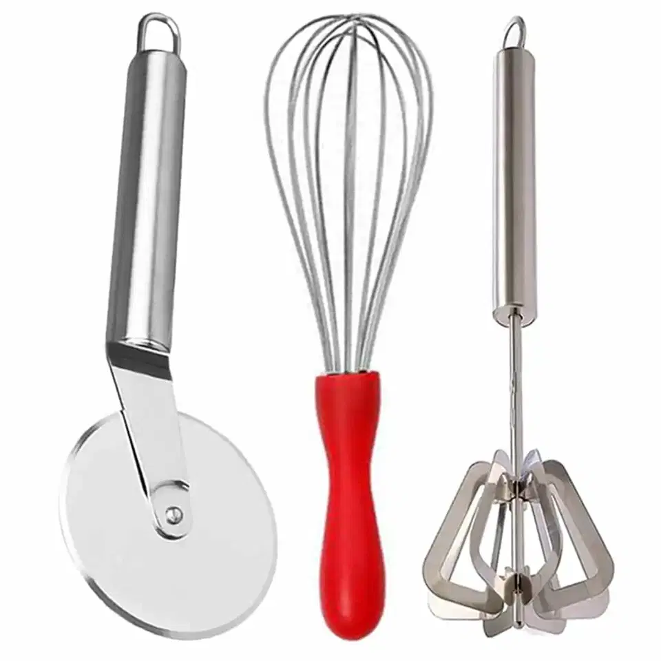 Oc9 Stainless Steel Egg Whisk & Pizza Cutter & Hand Blender For Kitchen Tool Set