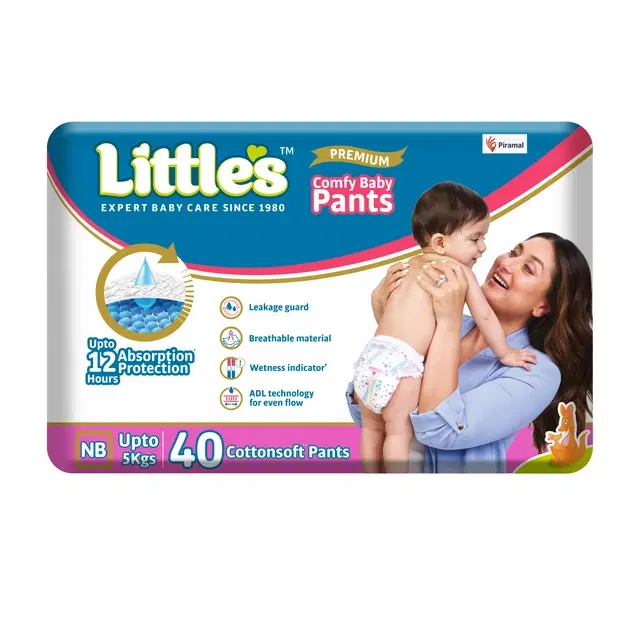 Little's Comfy Baby Diaper Pants - New Born, Upto 5 kg 40 pcs