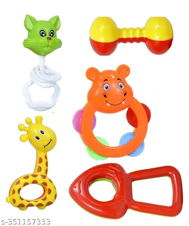 Rattle Toy for Baby, Multicolor, Pack of 5
