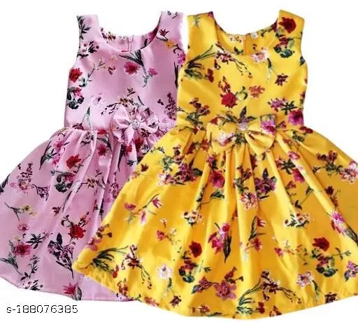 Party Dress for Girls (Yellow, 10-11 Years)
