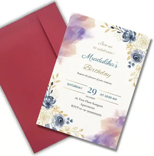 Birthday Party Greetings with Envelope, Multicolor