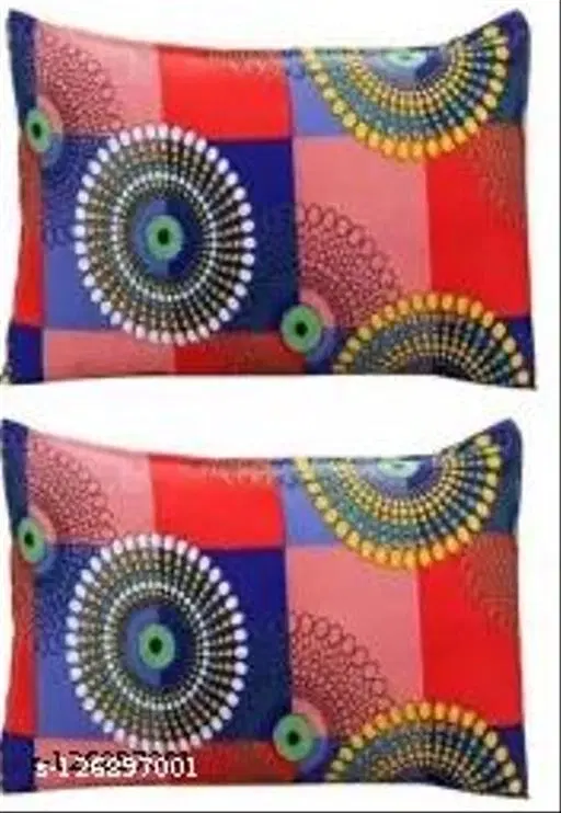 Cotton Pillow Covers, Multicolor, (17x27 inches), Pack of 2