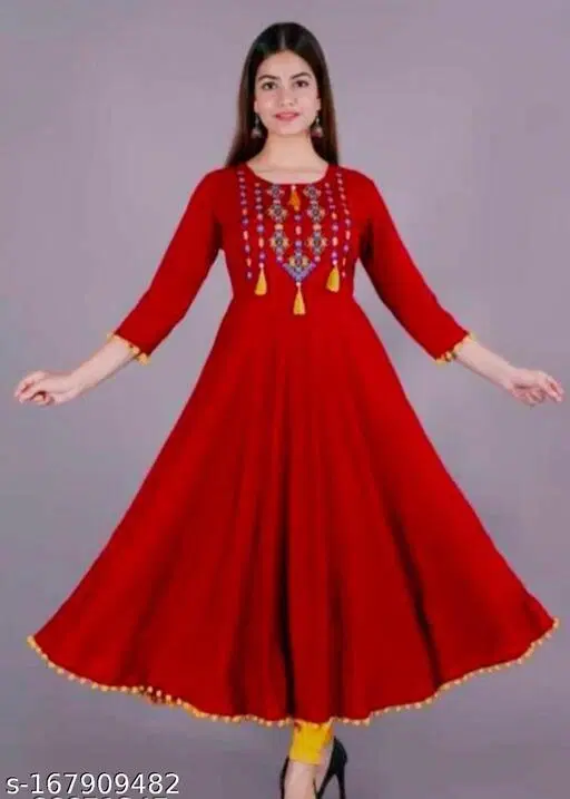 Charvi Attractive Women Kurta Sets, Red (M)