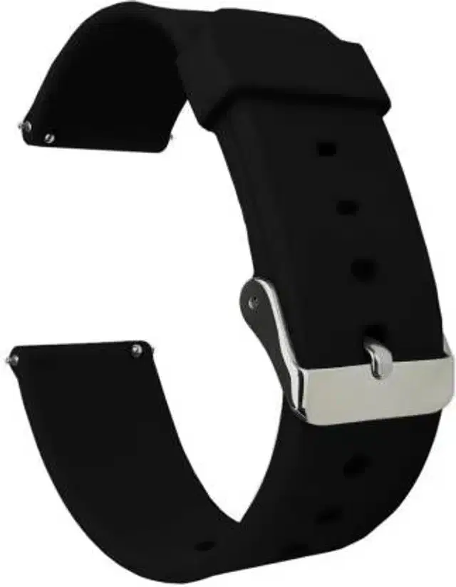 Silicone Watch Straps for Smartwatch, Black, 20 mm
