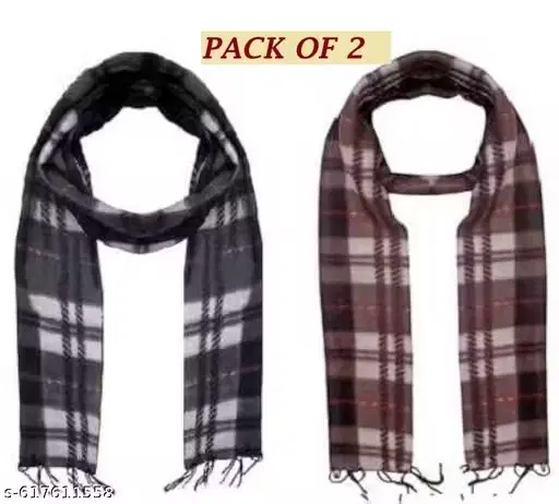 Acrylic Checkered Mufflers for Men, Multicolor, Pack of 3