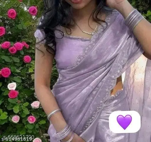 Jimmy Choo Zari Woven Saree For Women, Purple