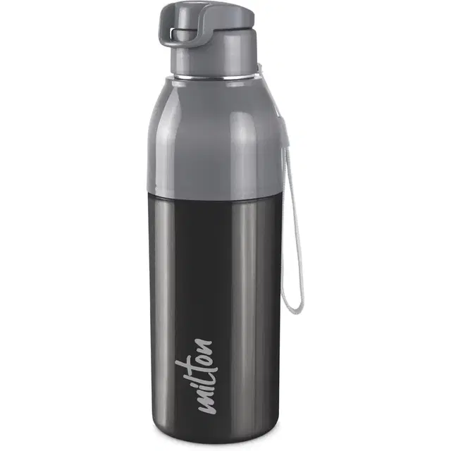 Milton Convey 600 Insulated Inner Steel Water 500 ml Plastic Bottle (Pack of 1, ) Black
