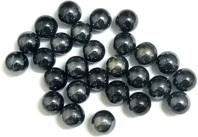 25 Pcs Mini Size Glass Marbles, Black, Set of 1