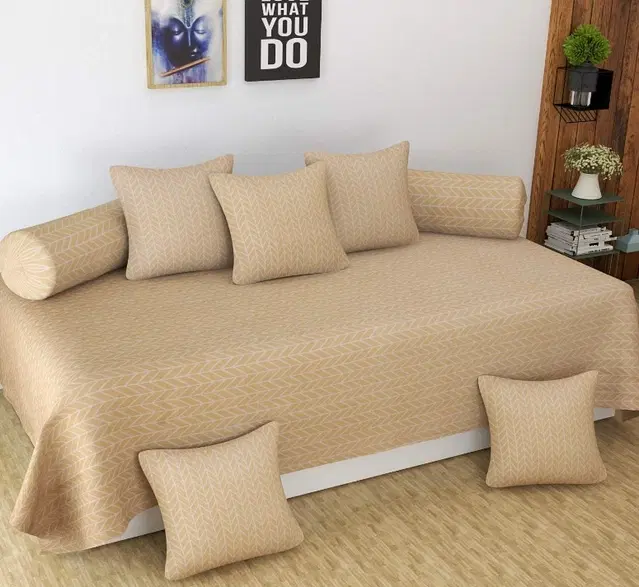 Cotton Printed Diwan Covers Set, 60x90 Inches, Multicolor, Set of 8