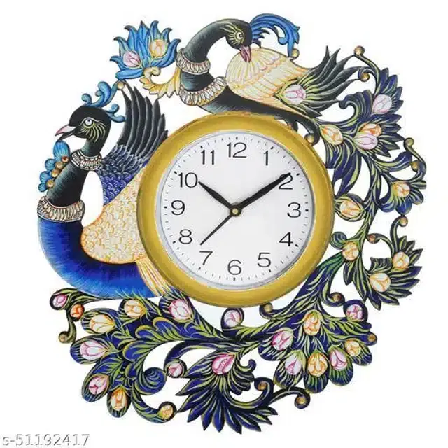 Wooden Wall Clock, Multicolor