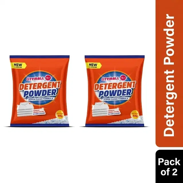 Citymall No.1 Detergent Powder 2X4 kg (Pack of 2)