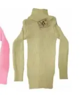 Woolen Solid High Neck Sweater for Girls (Beige, 0-3 Months)