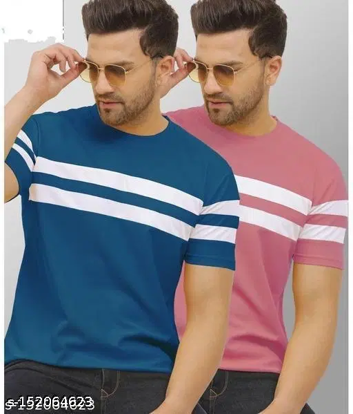 Cotton Blend T-shirt for Men, Multicolour, Pack of 2 (XXS)