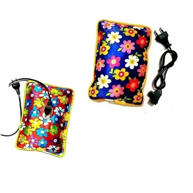 Electric Hot Water Bags for Pain Relief, Pack of 2, Multicolor