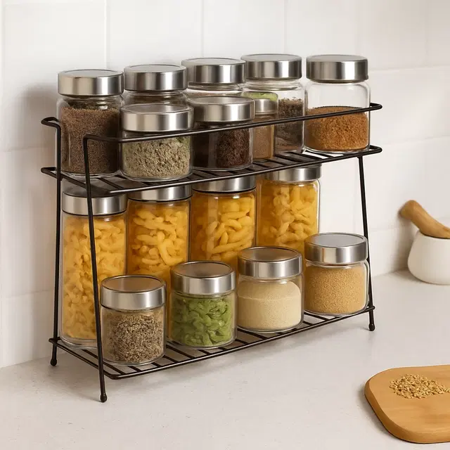 Stainless Steel Spice Rack (Black)