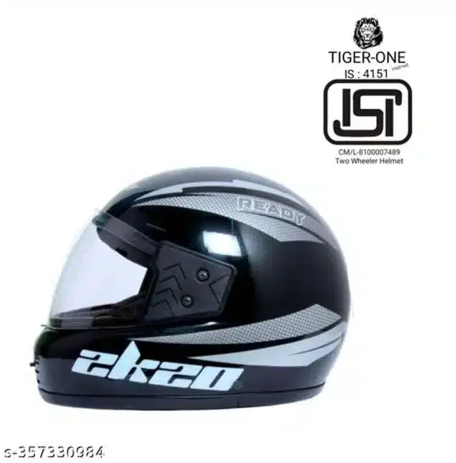 Full Face Helmet for Men & Women, Black & Grey