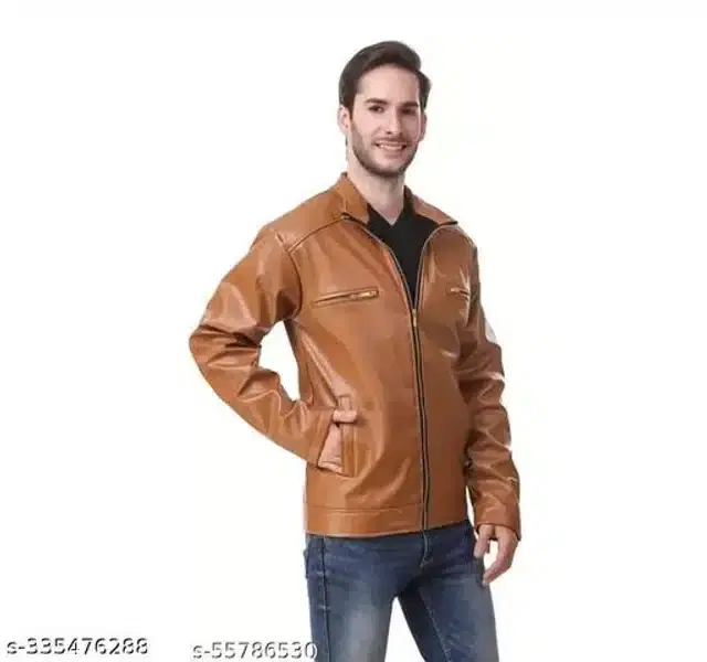 Full Sleeves Jacket for Men (Tan, S)