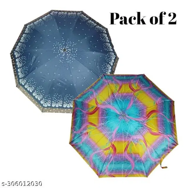 Polyester Foldable Umbrella, Assorted, Pack of 2