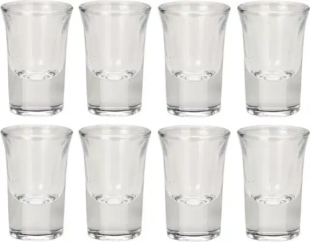 Liquor cum Cocktail Glasses, Transparent, 30 ml, Pack of 8