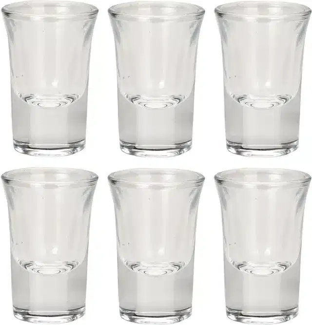 Liquor cum Cocktail Glasses, Transparent, 30 ml, Pack of 6