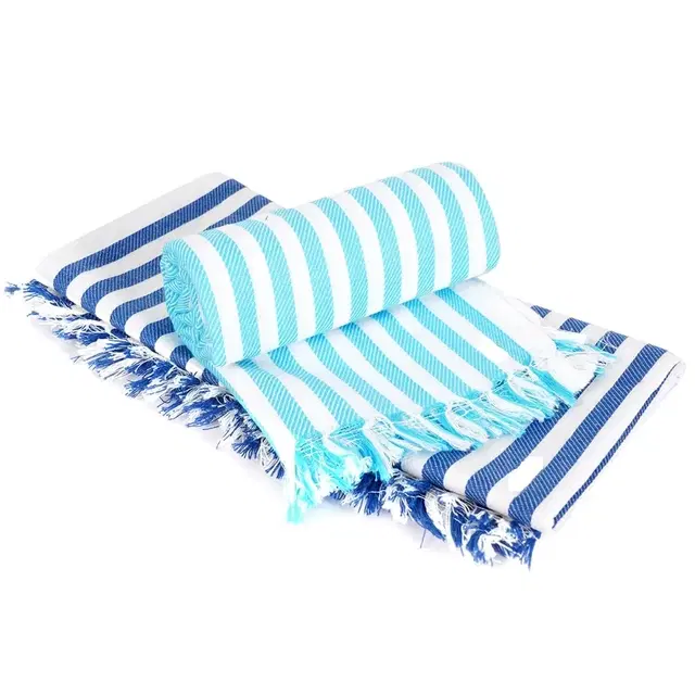 Cotton Stripe Bath Towel 70x140cm Pack of 2