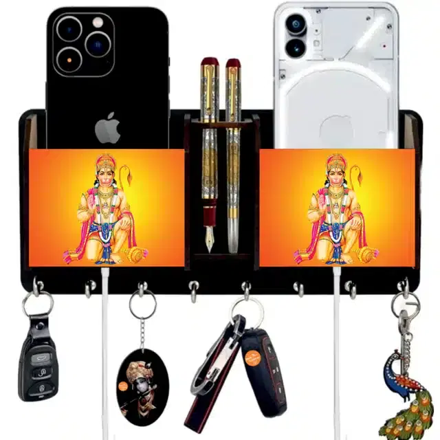 Wooden Key Holder, 9X5x2.5 Inches