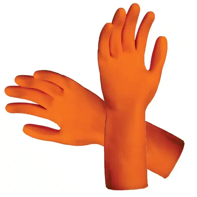 Reusable Hand Gloves for Cleaning, Orange, Set of 1