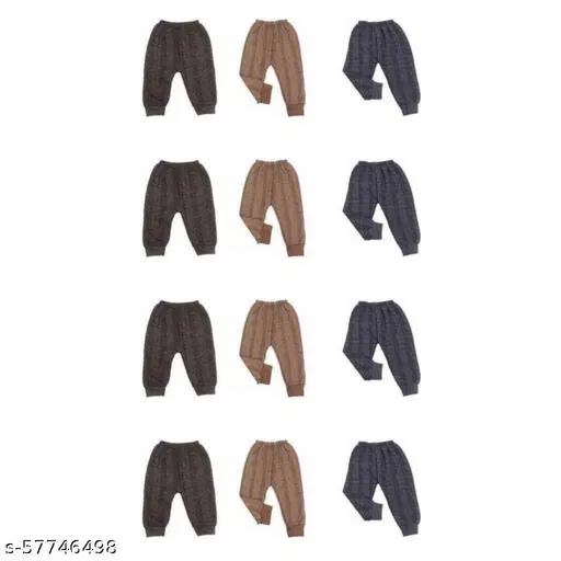 Woolen Thermal Bottomwear for Kids, Pack of 12 (Multicolor, 0-3 Months)