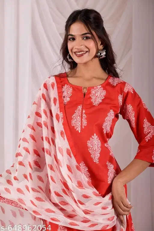 Kurta Set for Women (Pink, S)