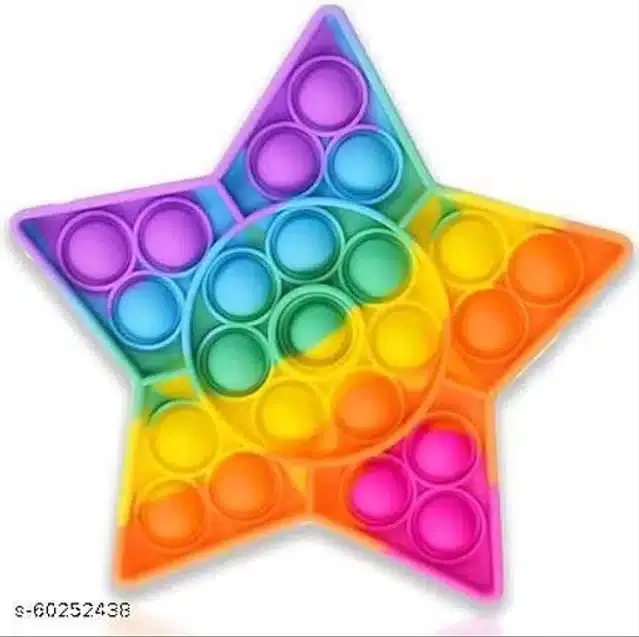Silicone Pop It Fidget Stress Relief Toy, Multicolor