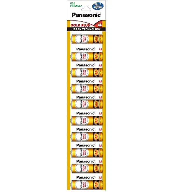 Panasonic premium Gold Plus Zinc Carbon 1.5V AA, Pack of 10