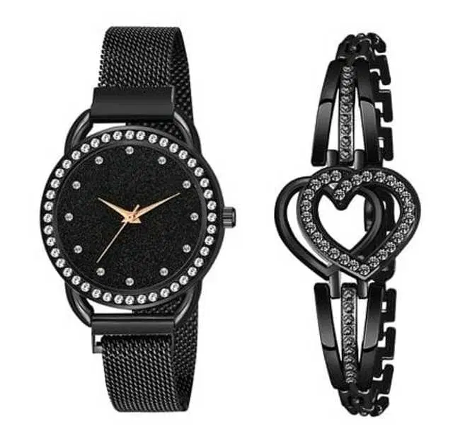 Analog Watch For Womens (Black) (WS-360)