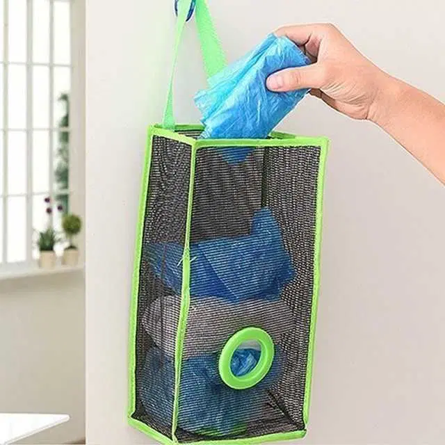 Sterling Bazaar Home Store Recycle Breathable Mesh Hanging Plastic Garbage Bags Storage Holder, St-063
