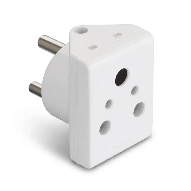 Anchor By Panasonic 16a Pilot 3 Pin Plug | Pilot 3 Pin Multiplug Plug For Home & Office Appliances | (3166, White)