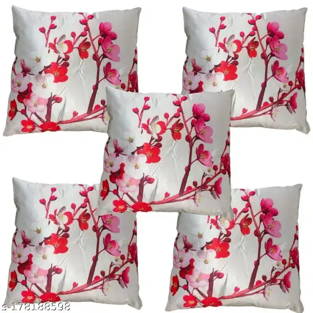 Printed Cushion Covers Combo, Multicolor, 16x16 Inches, Pack of 5