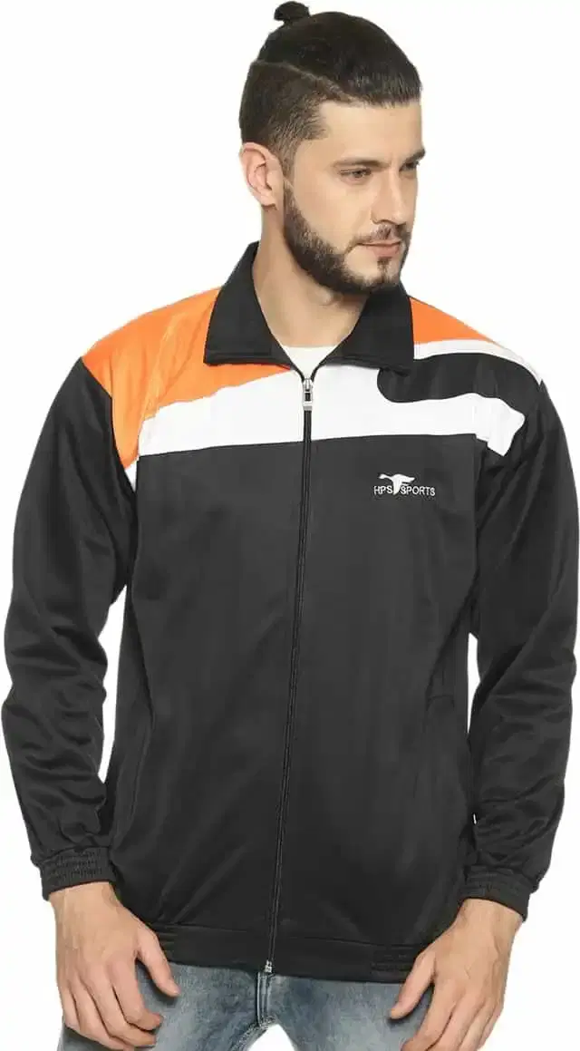 HPS Sports Full Sleeve Solid mens Jacket (White, S) (HP0422)
