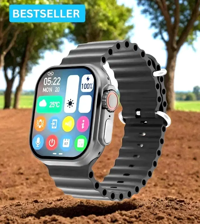 Silicone T800 Ultra Smartwatch, Black