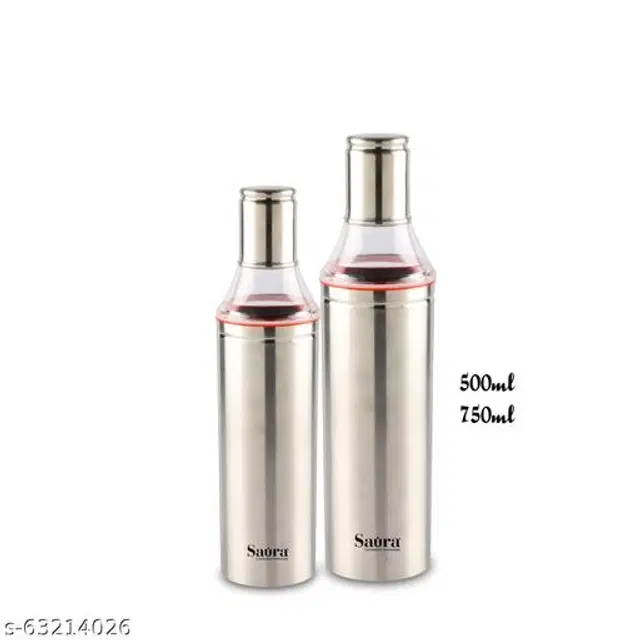 Stainless Steel Oil Dispenser, Multicolor, Set of 2