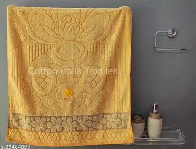 Cotton Bath Towels, Yellow, 30x60 cm