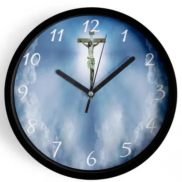 Plastic Jesus Printed Wall Clock, Multicolor, 10x10 Inches