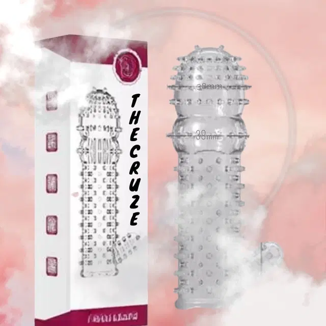 Crystal Dotted Reusable Condom for Men, Transparent, Pack of 1
