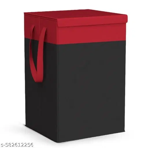 Nylon Laundry Basket, Black ,  (Pack Of 1)