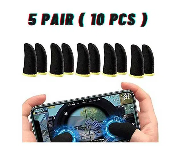 Rasu Anti-Sweat Thumb Finger Sleeves For Playing Mobile Phone Games, Set Of 5, Assorted, M-135