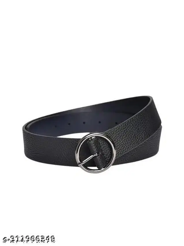 Leather Belt for Women (Black, 24)