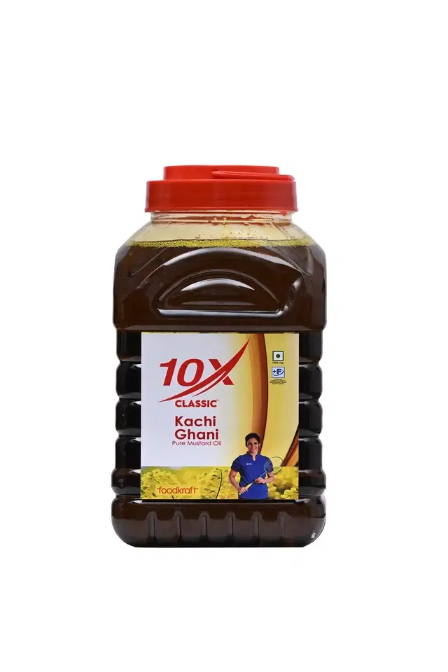 10x Classic Kachi Ghani Mustard Oil 5 L Transparent Jar