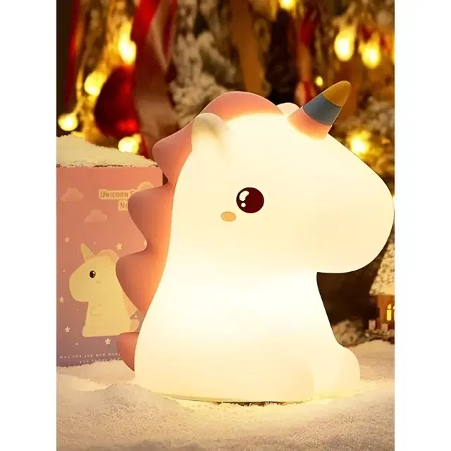 Silicone Baby Unicorn Rechargeable Table Lamp With Type-C Charging Cable